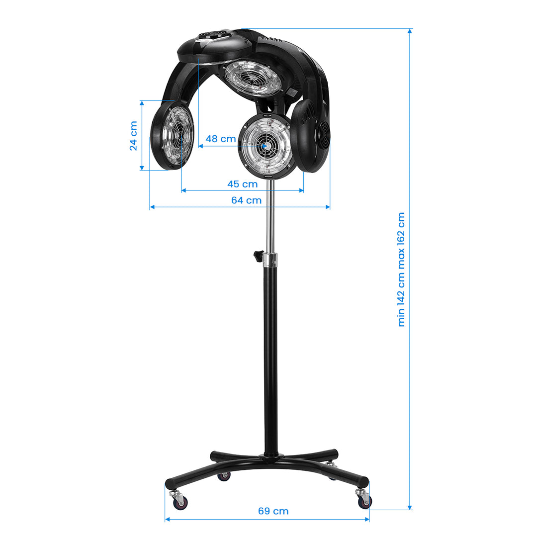 Secador de Casco de Pie Gabbiano GL-505S Infrazón Negro - imagen 10