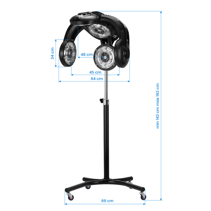 Secador de Casco de Pie Gabbiano GL-505S Infrazón Negro - imagen 10