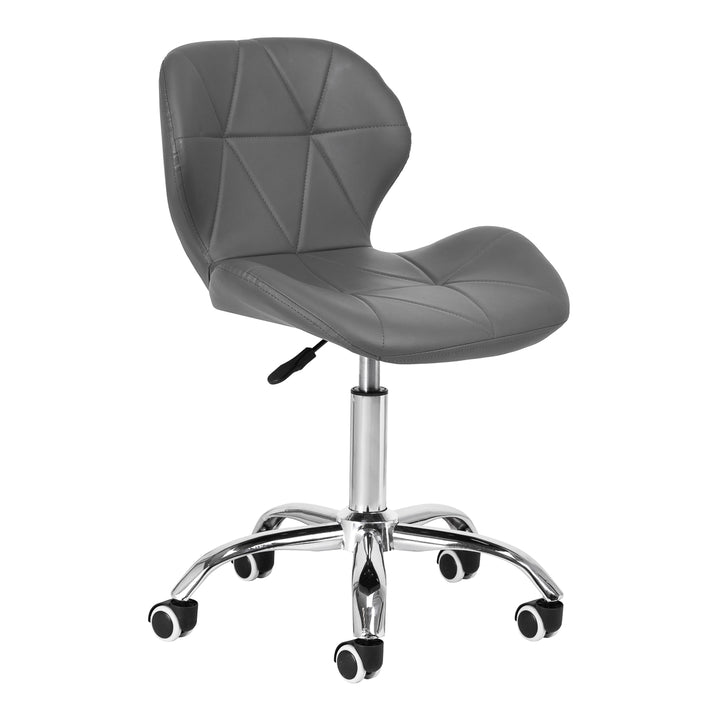 Silla de Salón con Ruedas y Respaldo 4Rico QS-06 Gris