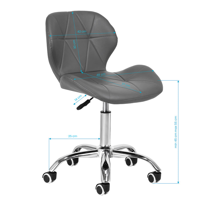 Silla de Salón con Ruedas y Respaldo 4Rico QS-06 Gris - imagen 8