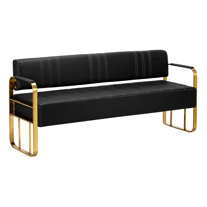 Sofá Sala de Espera Gabbiano Avila 3 Plazas Negro-Oro