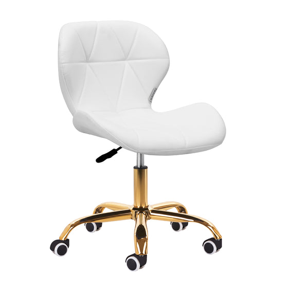 Silla de Salón con Ruedas y Respaldo 4Rico QS-06 Oro-Blanco