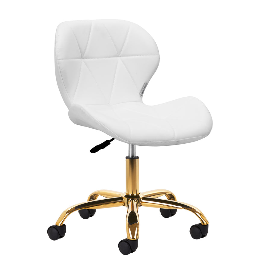 Silla de Salón con Ruedas y Respaldo 4Rico QS-06 Oro-Blanco