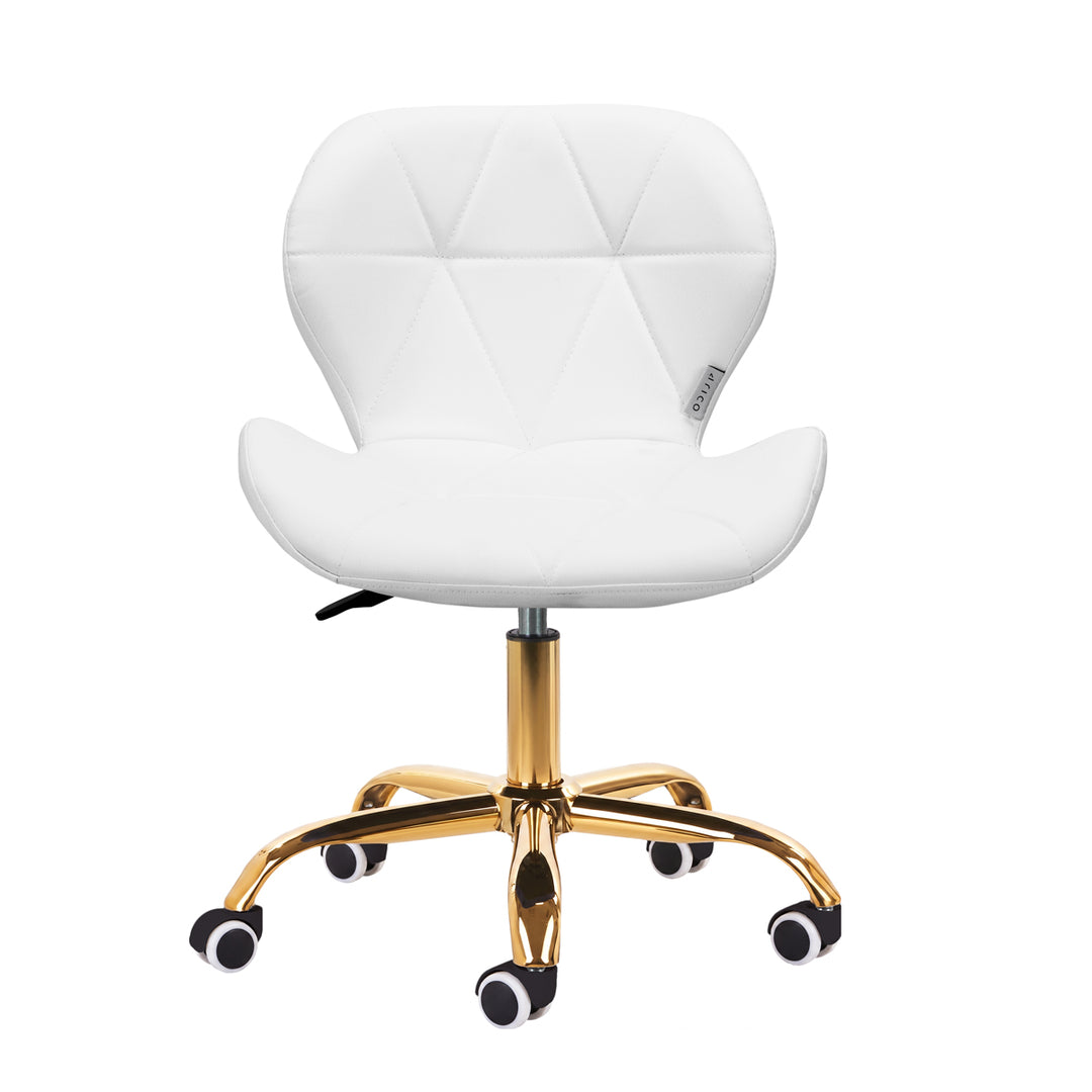 Silla de Salón con Ruedas y Respaldo 4Rico QS-06 Oro-Blanco - imagen 2