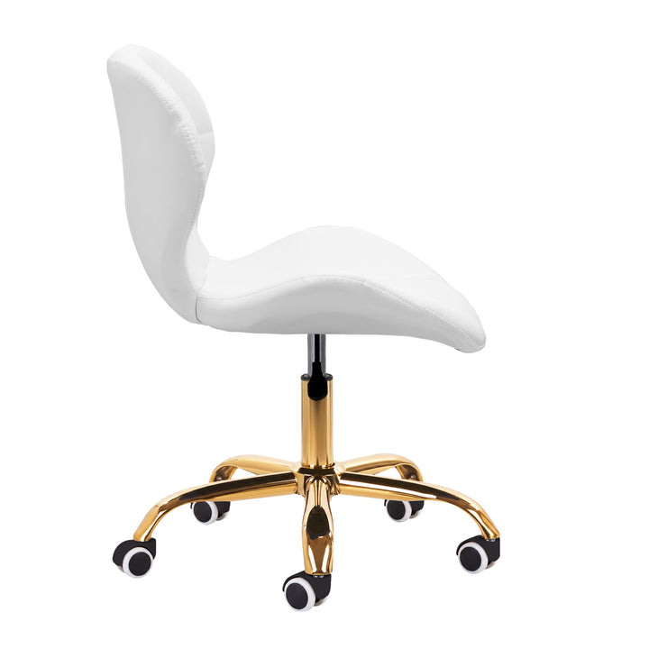 Silla de Salón con Ruedas y Respaldo 4Rico QS-06 Oro-Blanco - imagen 3