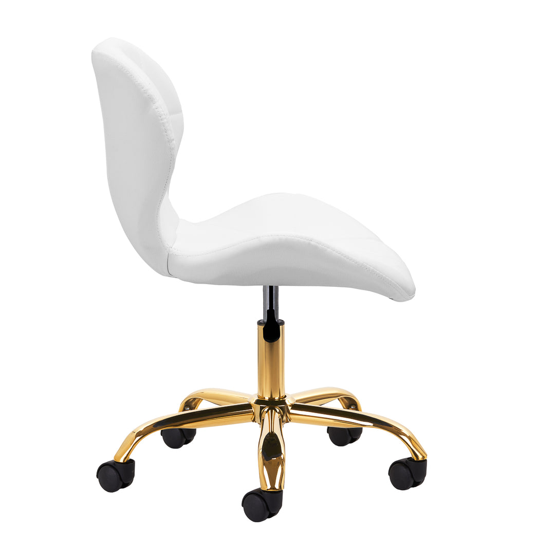 Silla de Salón con Ruedas y Respaldo 4Rico QS-06 Oro-Blanco - imagen 3