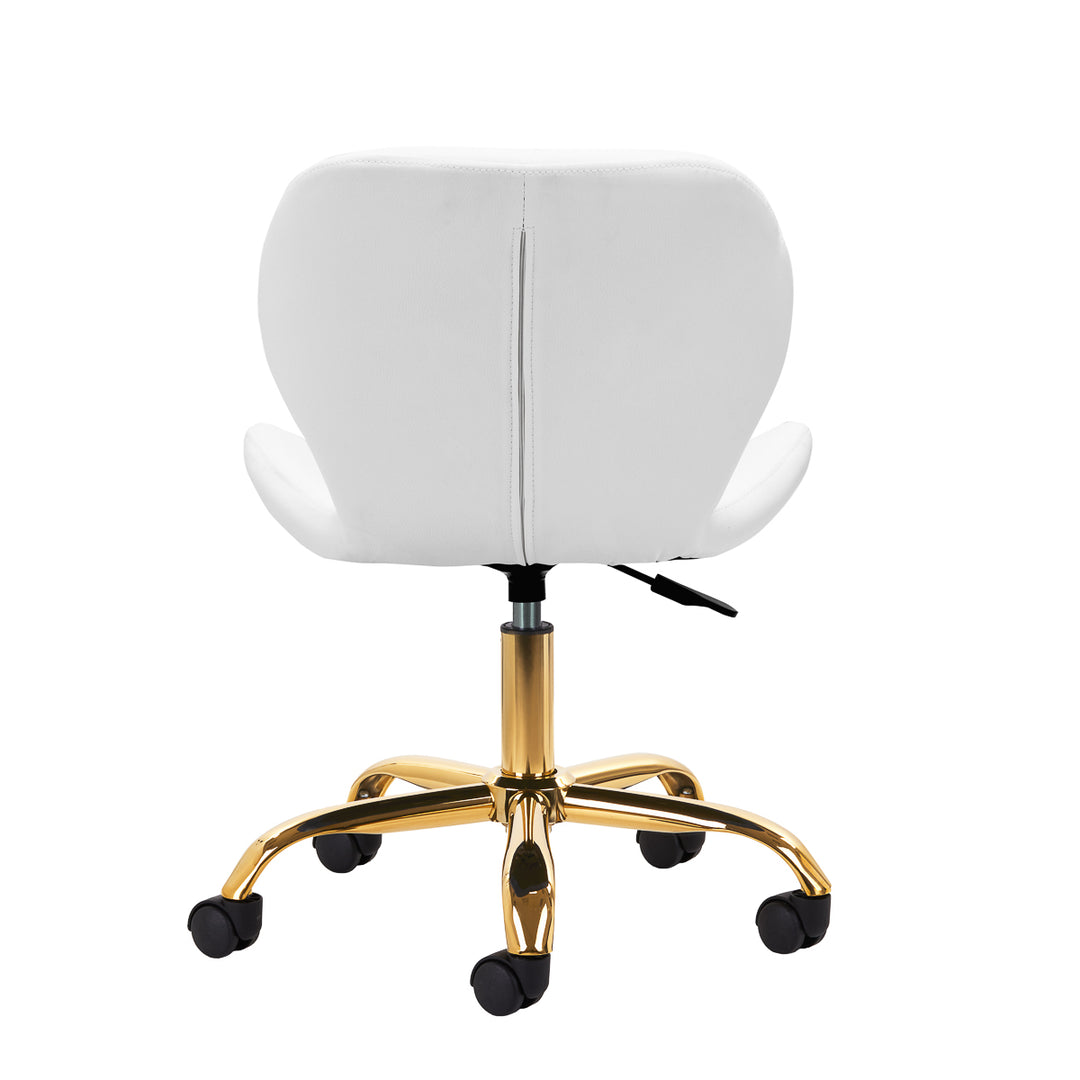 Silla de Salón con Ruedas y Respaldo 4Rico QS-06 Oro-Blanco - imagen 4