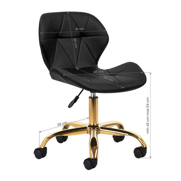 Silla de Salón con Ruedas y Respaldo 4Rico QS-06 Oro-Negro - imagen 7