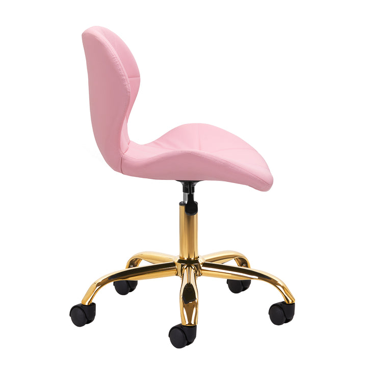 Silla de Salón con Ruedas y Respaldo 4Rico QS-06 Oro-Rosa - imagen 3