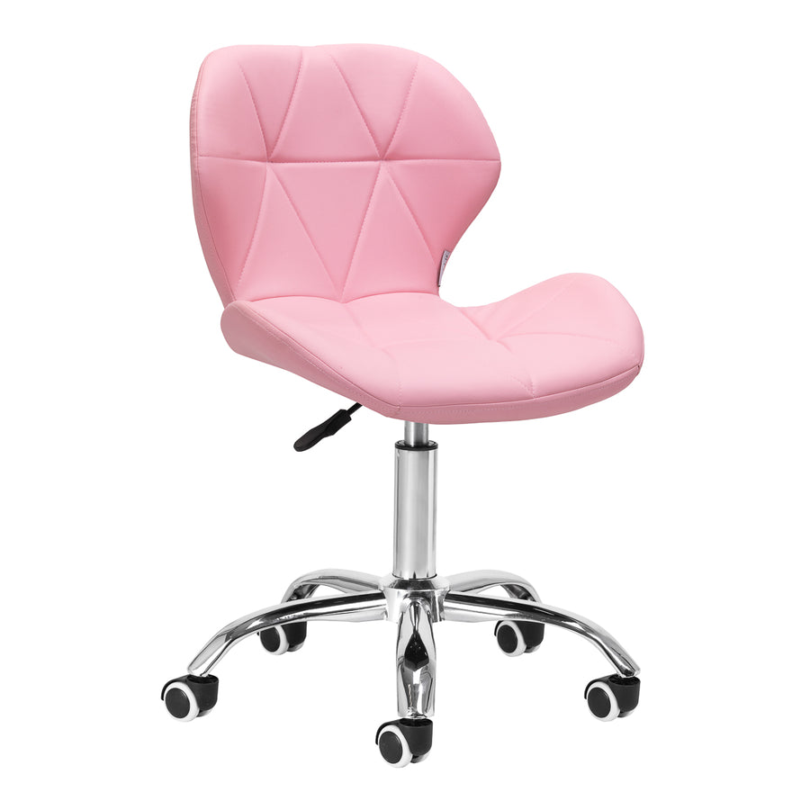 Silla de Salón con Ruedas y Respaldo 4Rico QS-06 Rosa