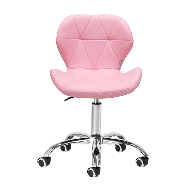 Silla de salón con ruedas ajustable 4Rico QS-06 Rosa