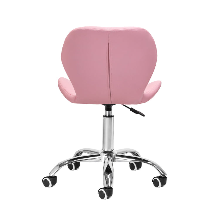 Silla de salón con ruedas ajustable 4Rico QS-06 Rosa