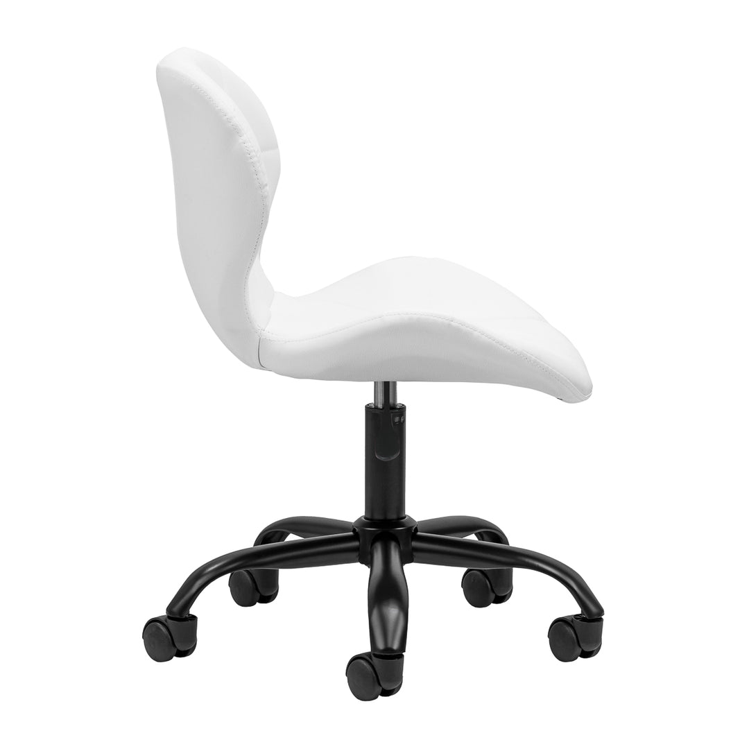 Silla de salón con ruedas ajustable 4Rico QS-06 Negro-Blanco