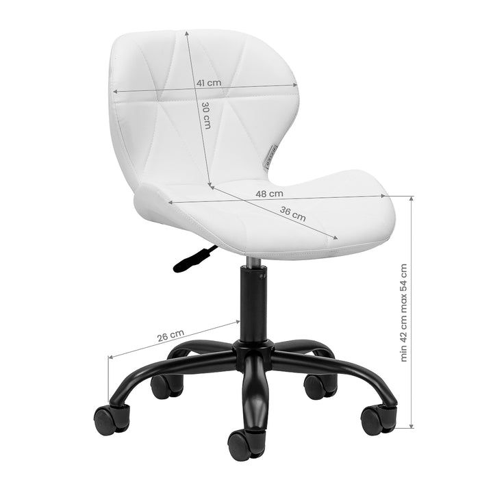 Silla de Salón con Ruedas y Respaldo 4Rico QS-06 Negro-Blanco - imagen 7