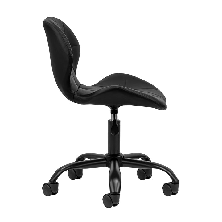 Silla de Salón con Ruedas y Respaldo 4Rico QS-06 Negro-Negro - imagen 3