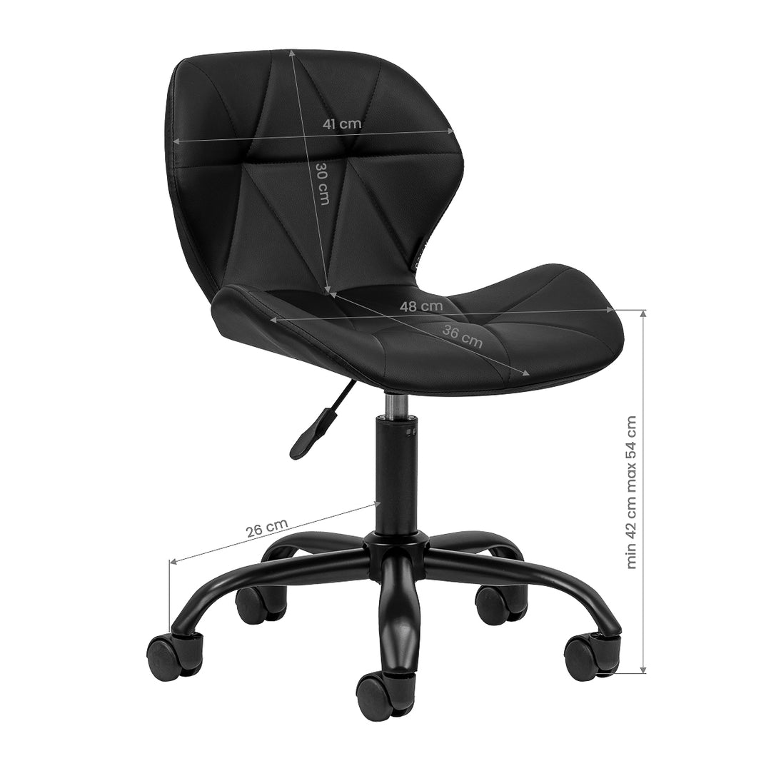 Silla de Salón con Ruedas y Respaldo 4Rico QS-06 Negro-Negro - imagen 7