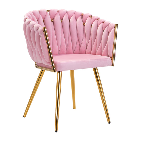 Silla con Respaldo 4Rico QS-GW06G Terciopelo Rosa
