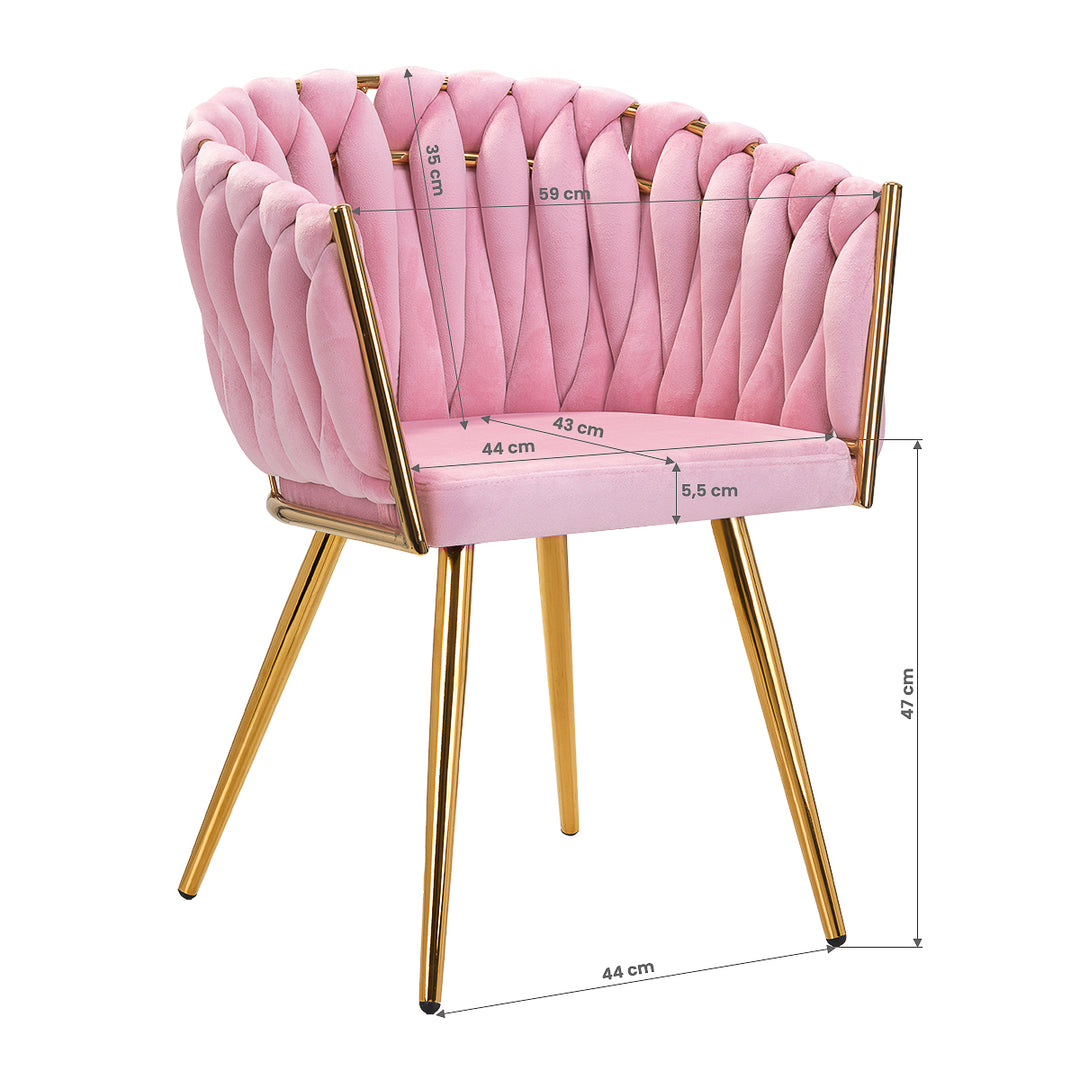 Silla 4Rico QS-GW06G Terciopelo Rosa