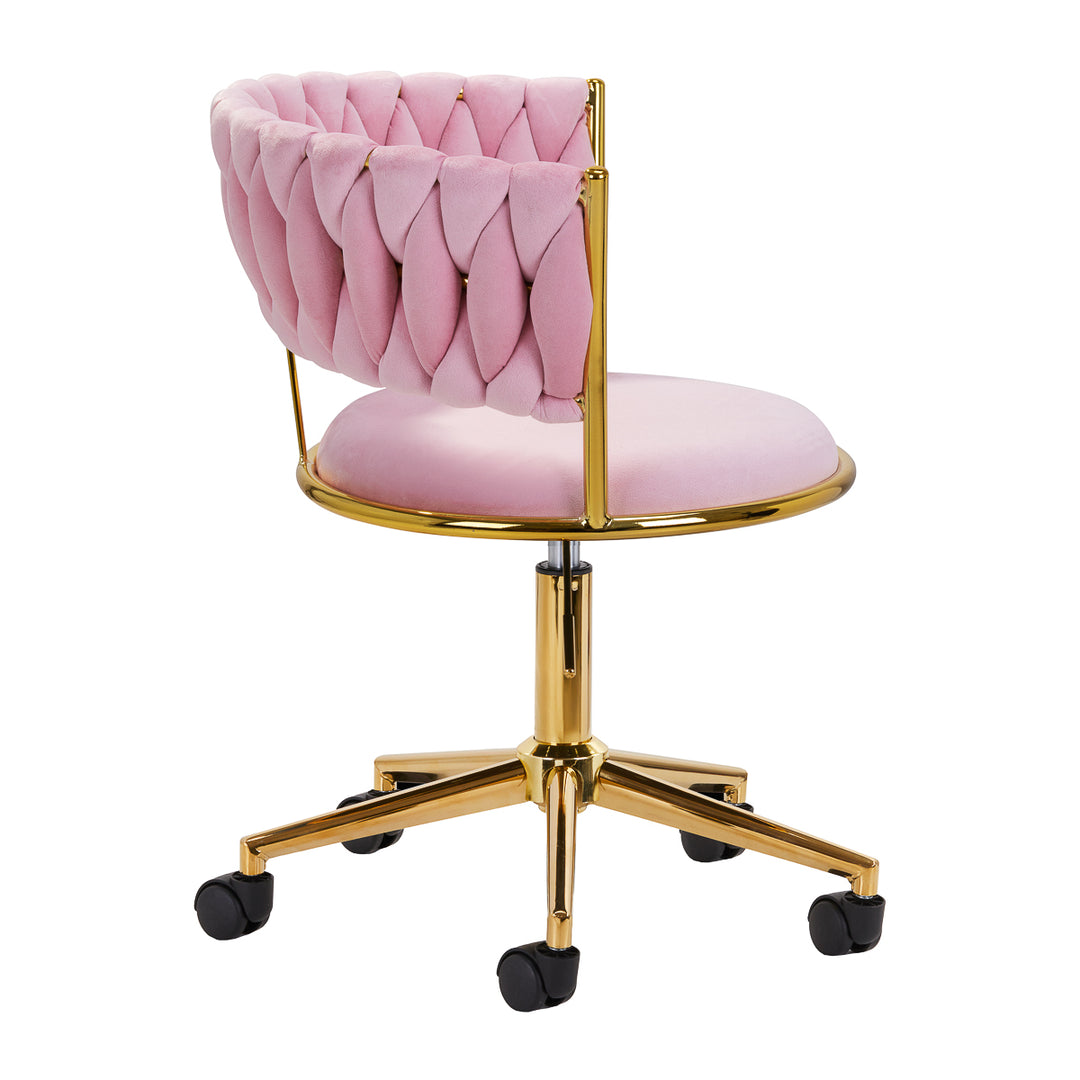 Silla Giratoria 4Rico QS-GW01G Terciopelo Rosa