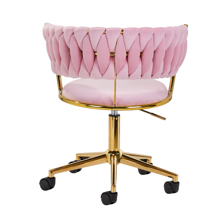 Silla Giratoria 4Rico QS-GW01G Terciopelo Rosa