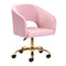 Silla Giratoria con Ruedas y Respaldo 4Rico QS-OF212G Terciopelo Rosa