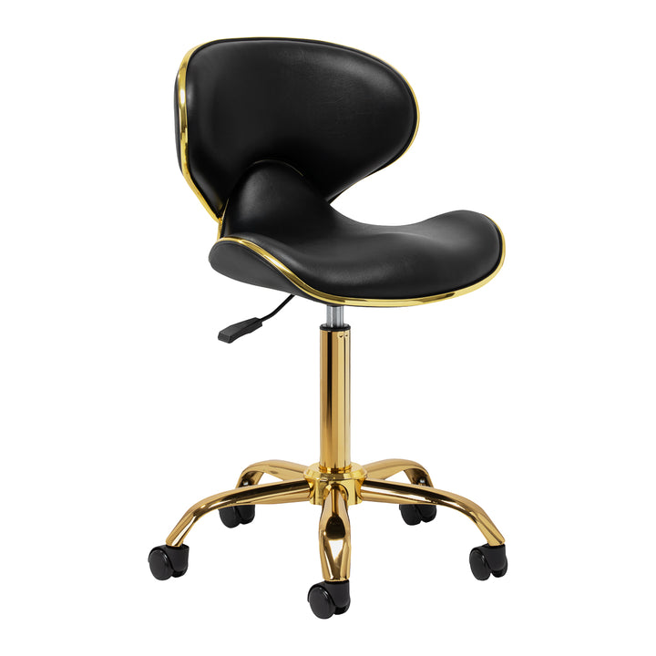 Silla de Salón con Ruedas y Respaldo Gabbiano Q-4599G Oro-Negro