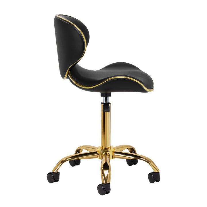 Silla de Salón con Ruedas y Respaldo Gabbiano Q-4599G Oro-Negro - imagen 2