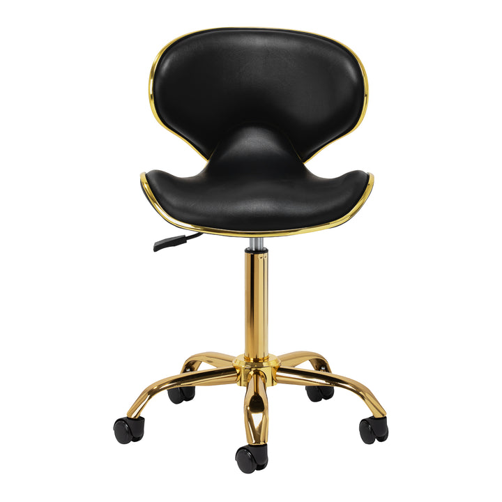 Silla de Salón con Ruedas y Respaldo Gabbiano Q-4599G Oro-Negro - imagen 3