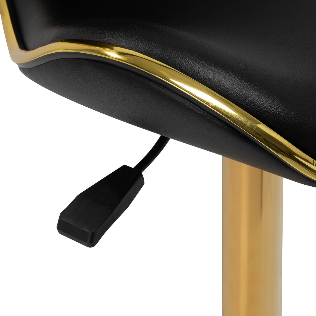 Silla de Salón con Ruedas y Respaldo Gabbiano Q-4599G Oro-Negro - imagen 6