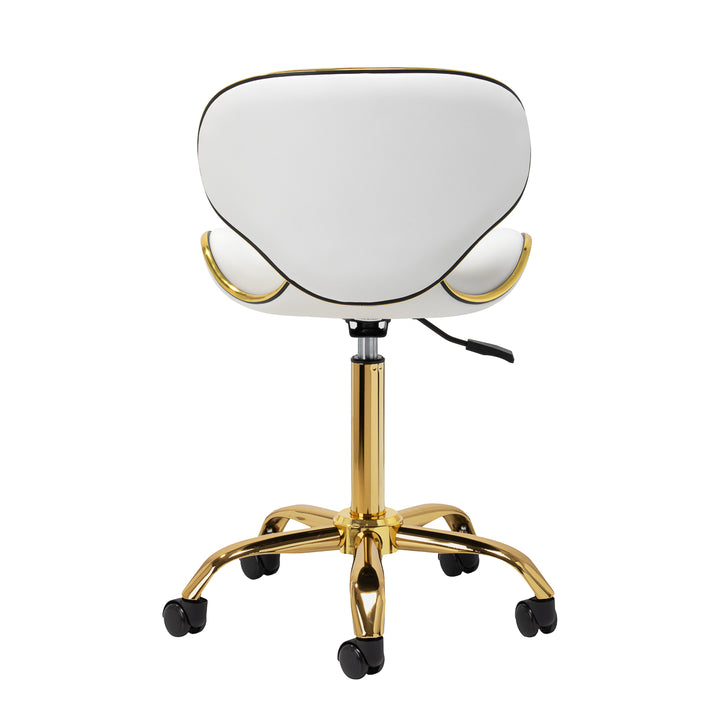 Silla de salón con ruedas ajustable Gabbiano Q-4599G Oro-Blanco