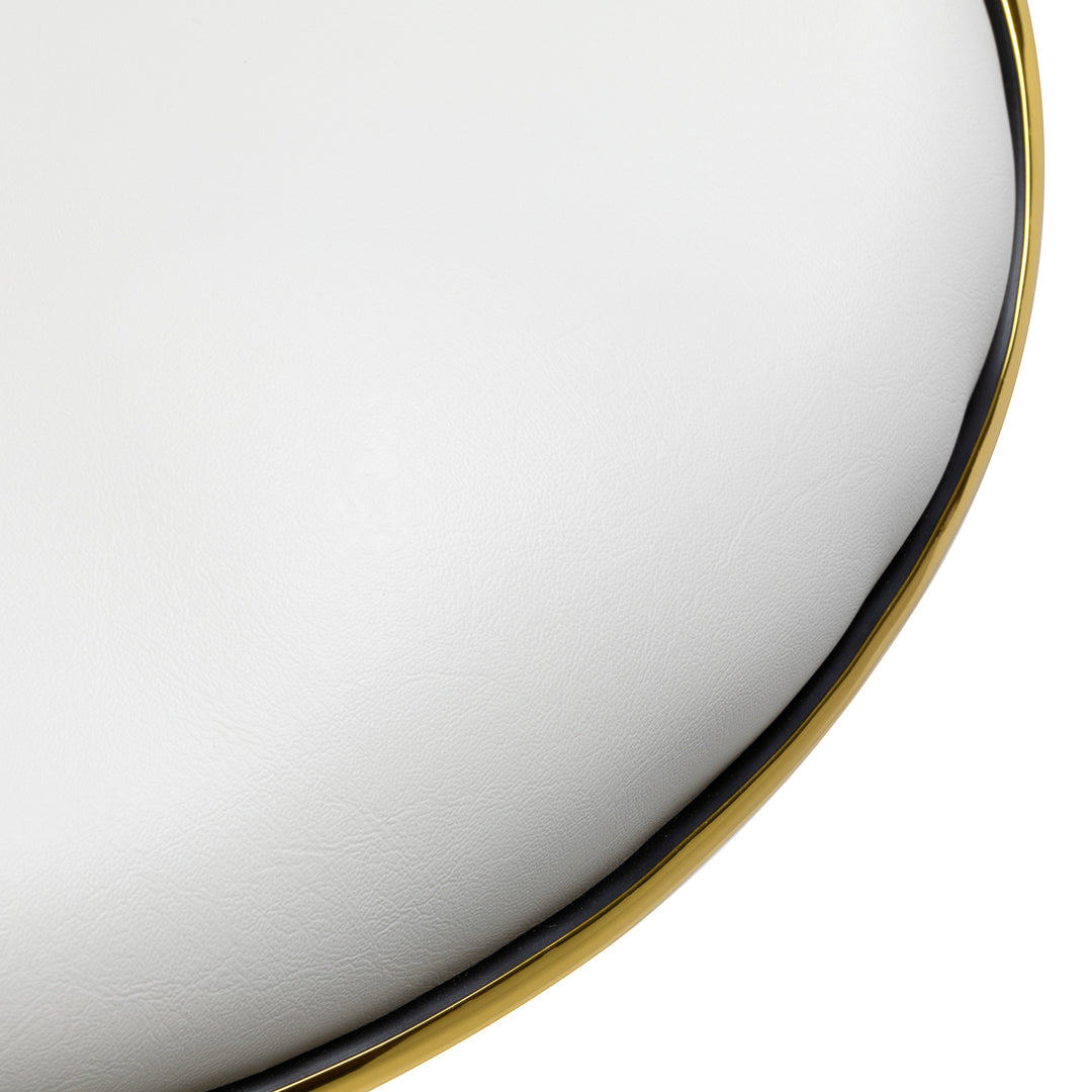 Silla de salón con ruedas ajustable Gabbiano Q-4599G Oro-Blanco