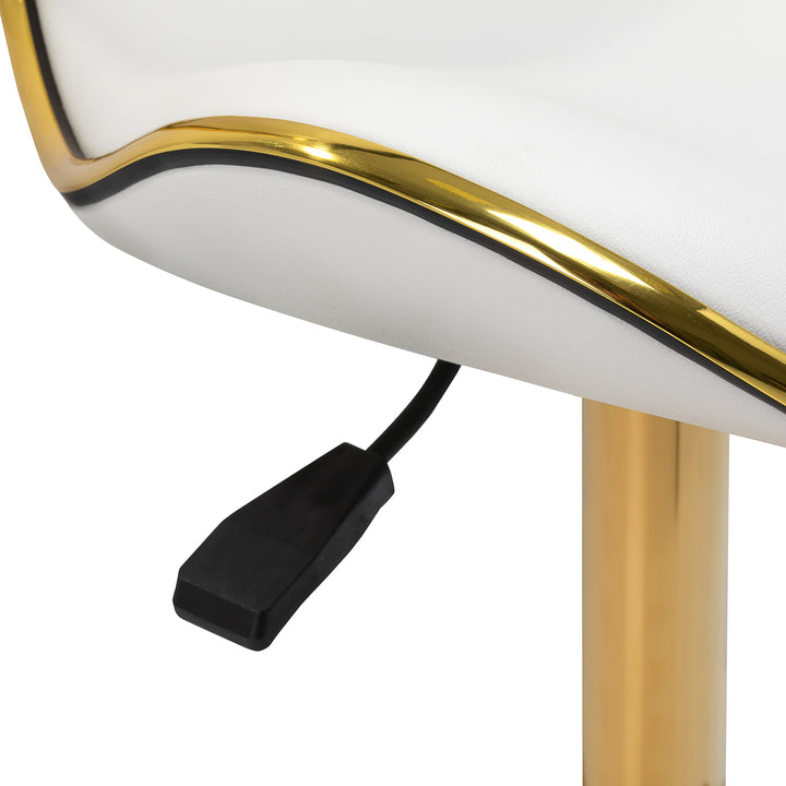 Silla de salón con ruedas ajustable Gabbiano Q-4599G Oro-Blanco