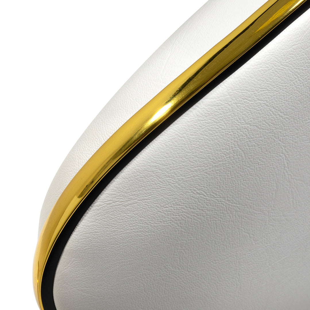 Silla de salón con ruedas ajustable Gabbiano Q-4599G Oro-Blanco