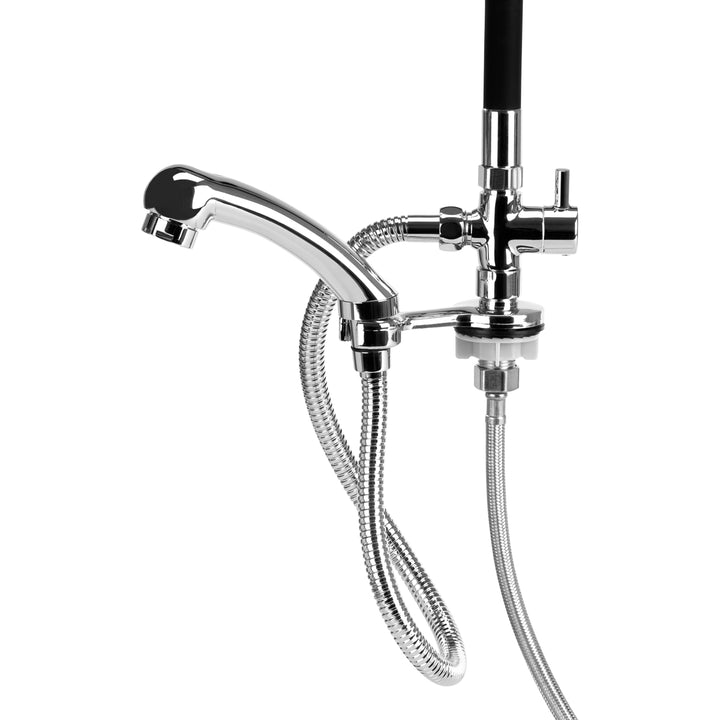 Grifo con Ducha de Lluvia para Lavacabezas Gabbiano Cromo-Negro - imagen 2