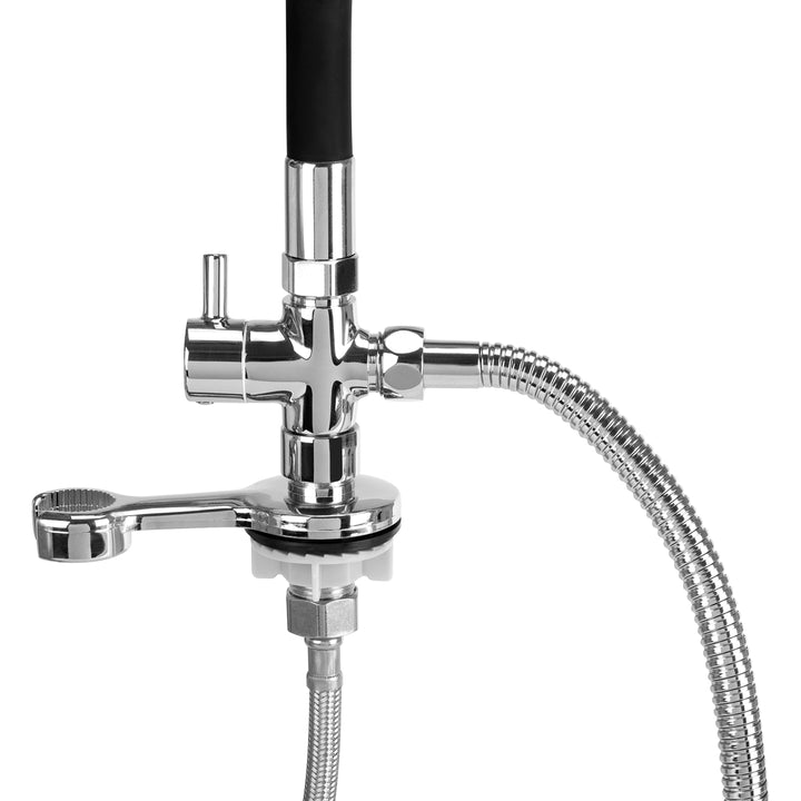 Grifo con Ducha de Lluvia para Lavacabezas Gabbiano Cromo-Negro - imagen 3