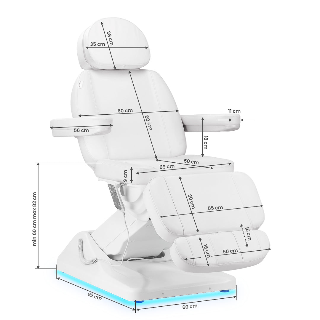 Sillón Estético Eléctrico Sillon Luxury 3 Motores Blanco 17
