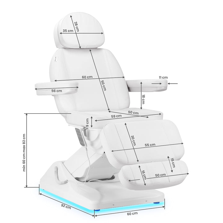 Sillón Estético Eléctrico Sillon Luxury 3 Motores Blanco 17