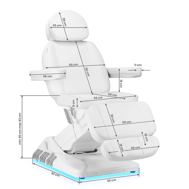 Sillón Estético Eléctrico Sillon Luxury 3 Motores Blanco + Pedal 19