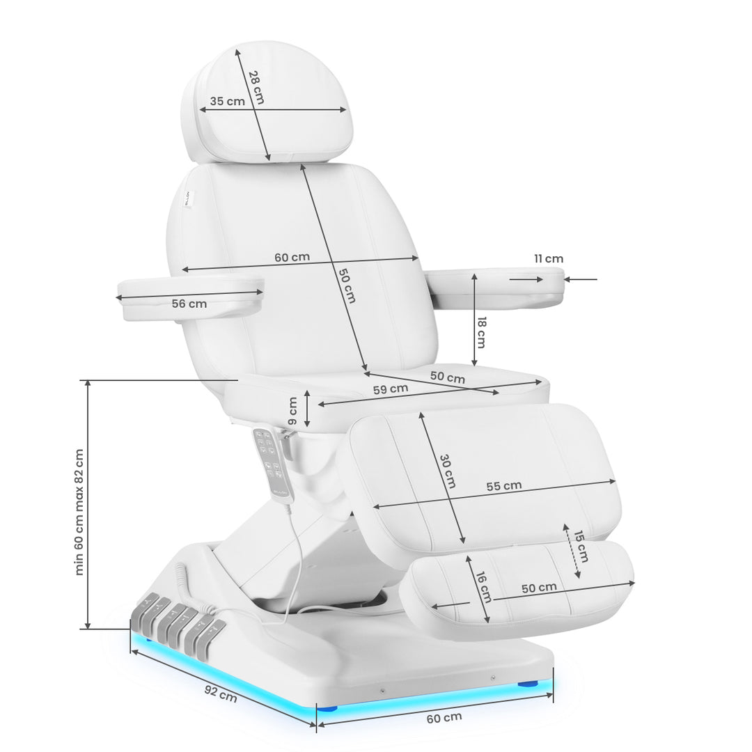 Sillón Estético Eléctrico Sillon Luxury 3 Motores Blanco + Pedal - imagen 19