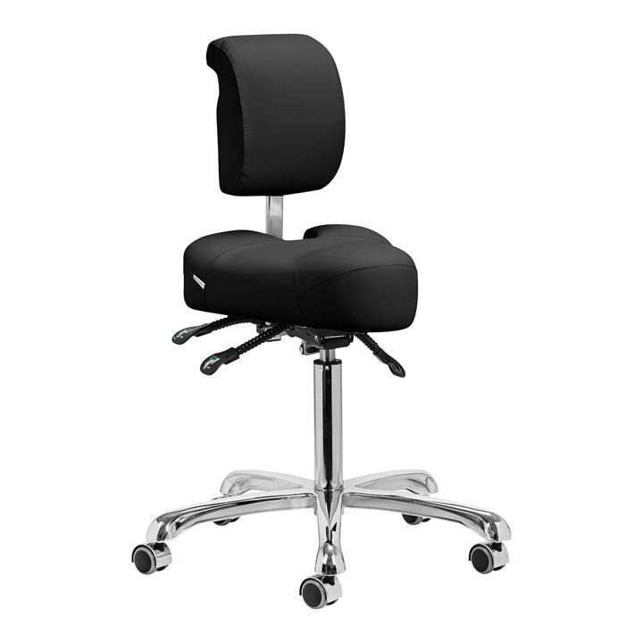 Taburete con Respaldo y Asiento Inclinable Giovanni 1005 Negro