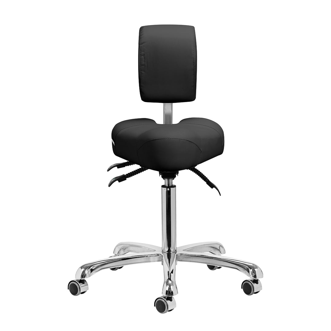 Taburete con Respaldo y Asiento Inclinable Giovanni 1005 Negro