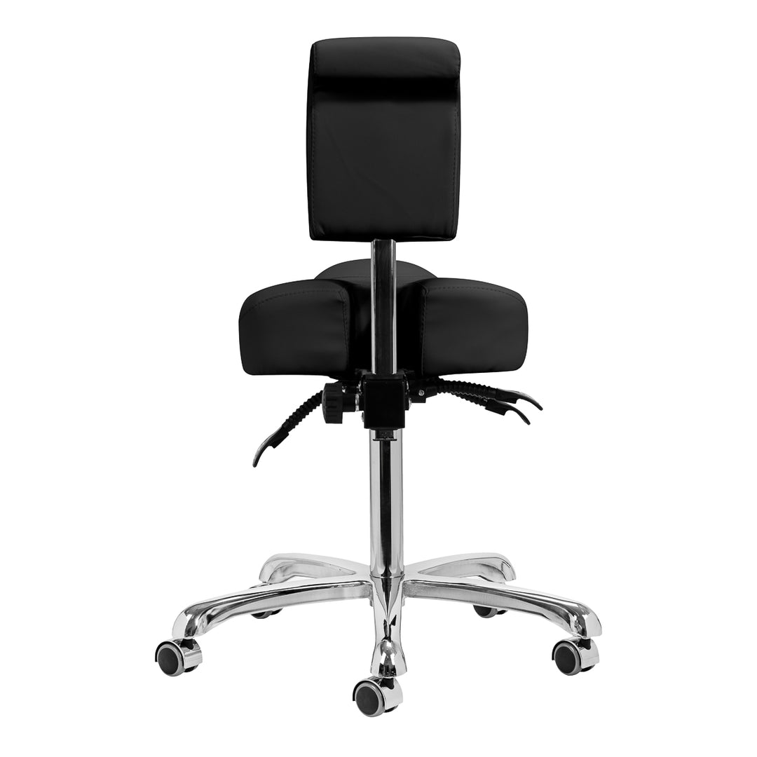 Taburete con Respaldo y Asiento Inclinable Giovanni 1005 Negro