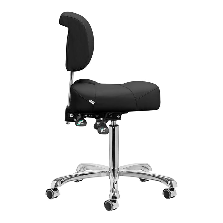 Taburete con Respaldo y Asiento Inclinable Giovanni 1005 Negro