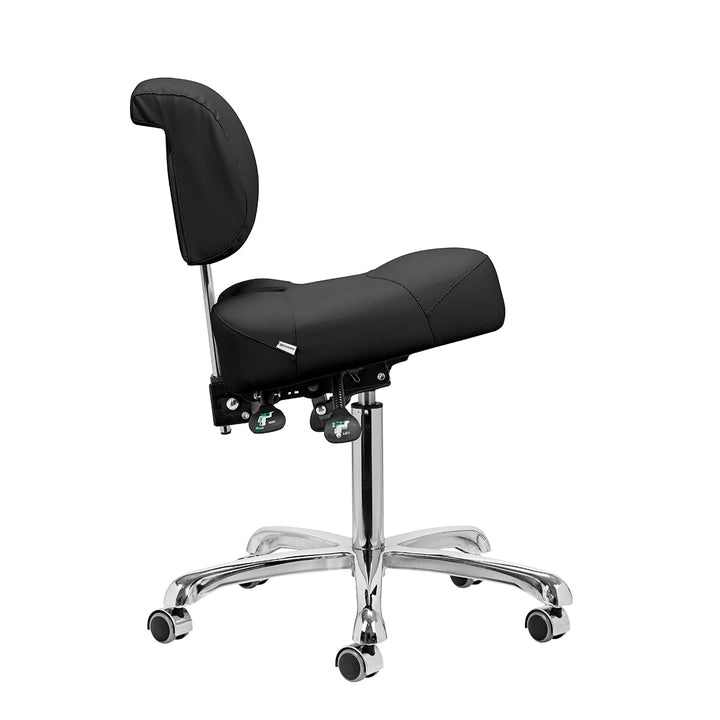 Taburete con Respaldo y Asiento Inclinable Giovanni 1005 Negro