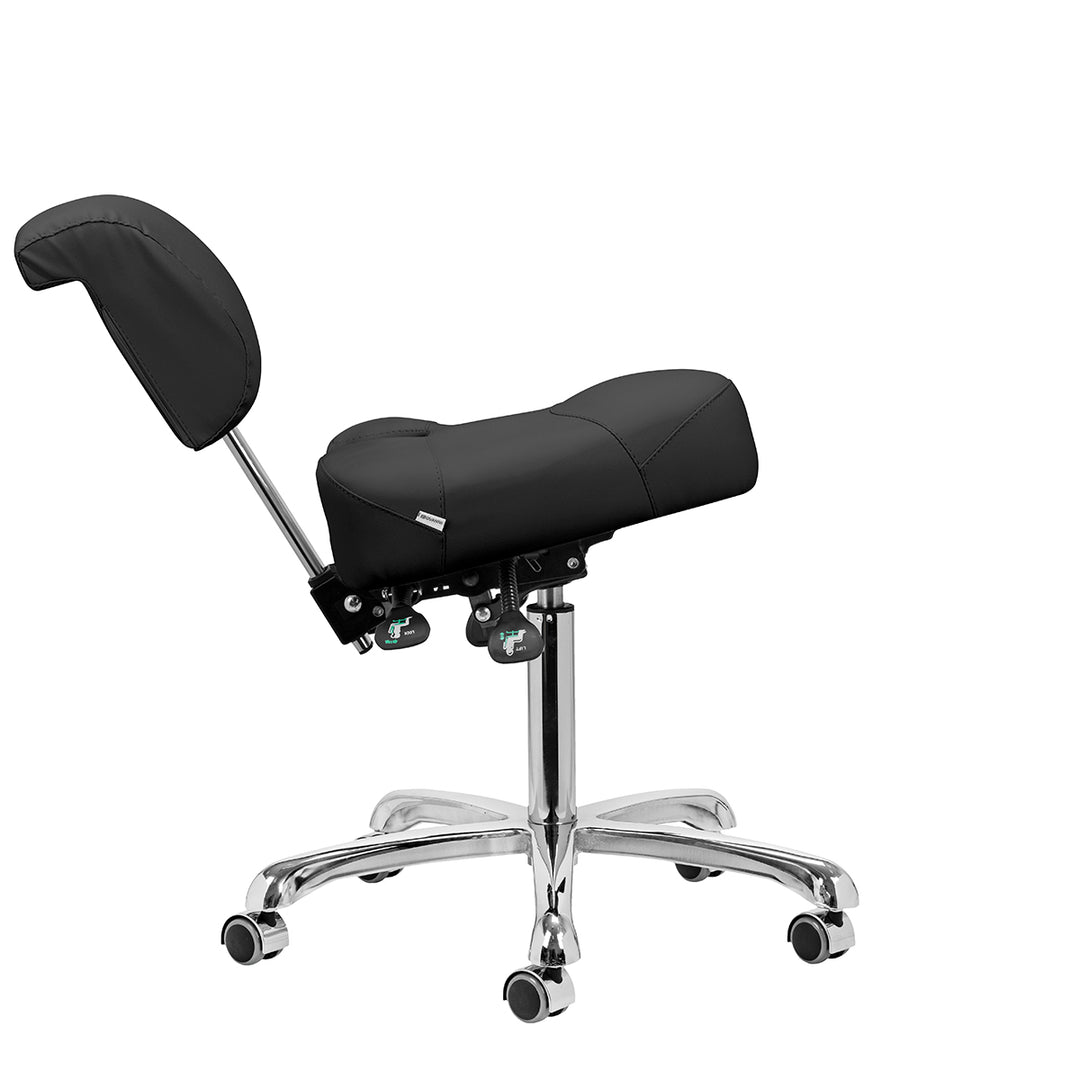 Taburete con Respaldo y Asiento Inclinable Giovanni 1005 Negro