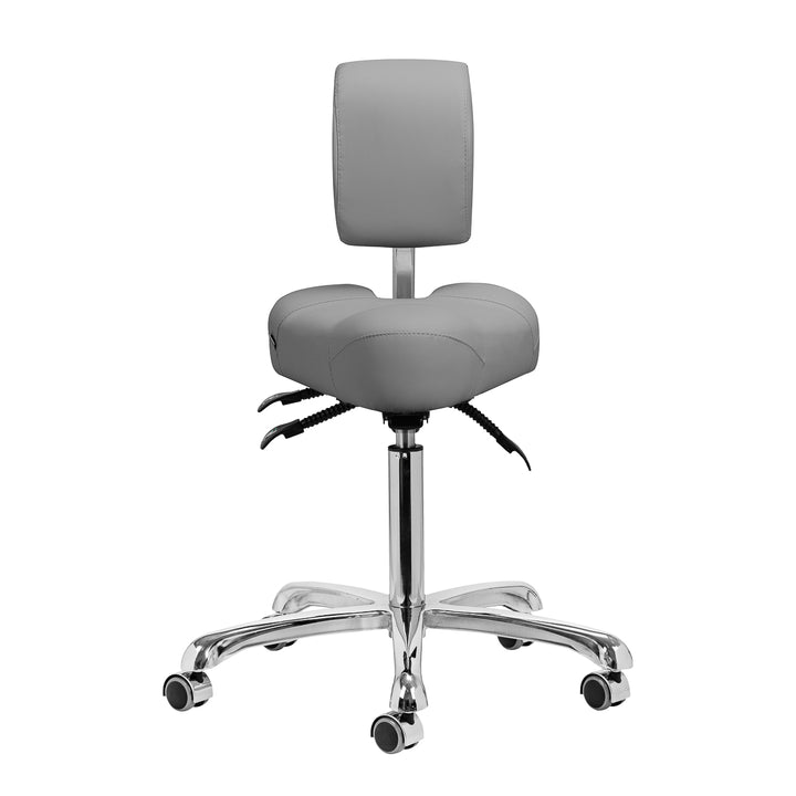 Taburete con Respaldo y Asiento Inclinable Giovanni 1005 Gris