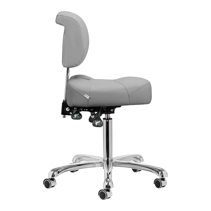 Taburete con Respaldo y Asiento Inclinable Giovanni 1005 Gris