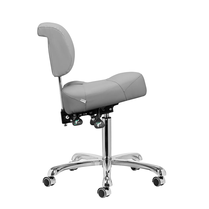 Taburete con Respaldo y Asiento Inclinable Giovanni 1005 Gris