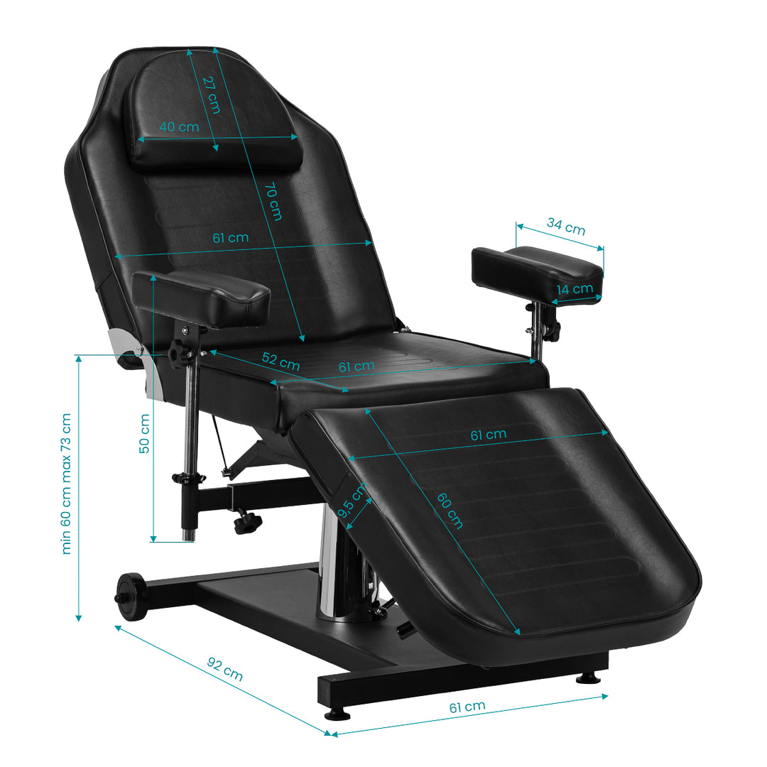 Sillón Tattoo Hidráulico Pro Ink 322F Negro - imagen 14