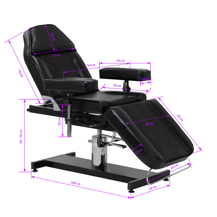 Sillón Tattoo Hidráulico Pro Ink 210DH Negro - imagen 18